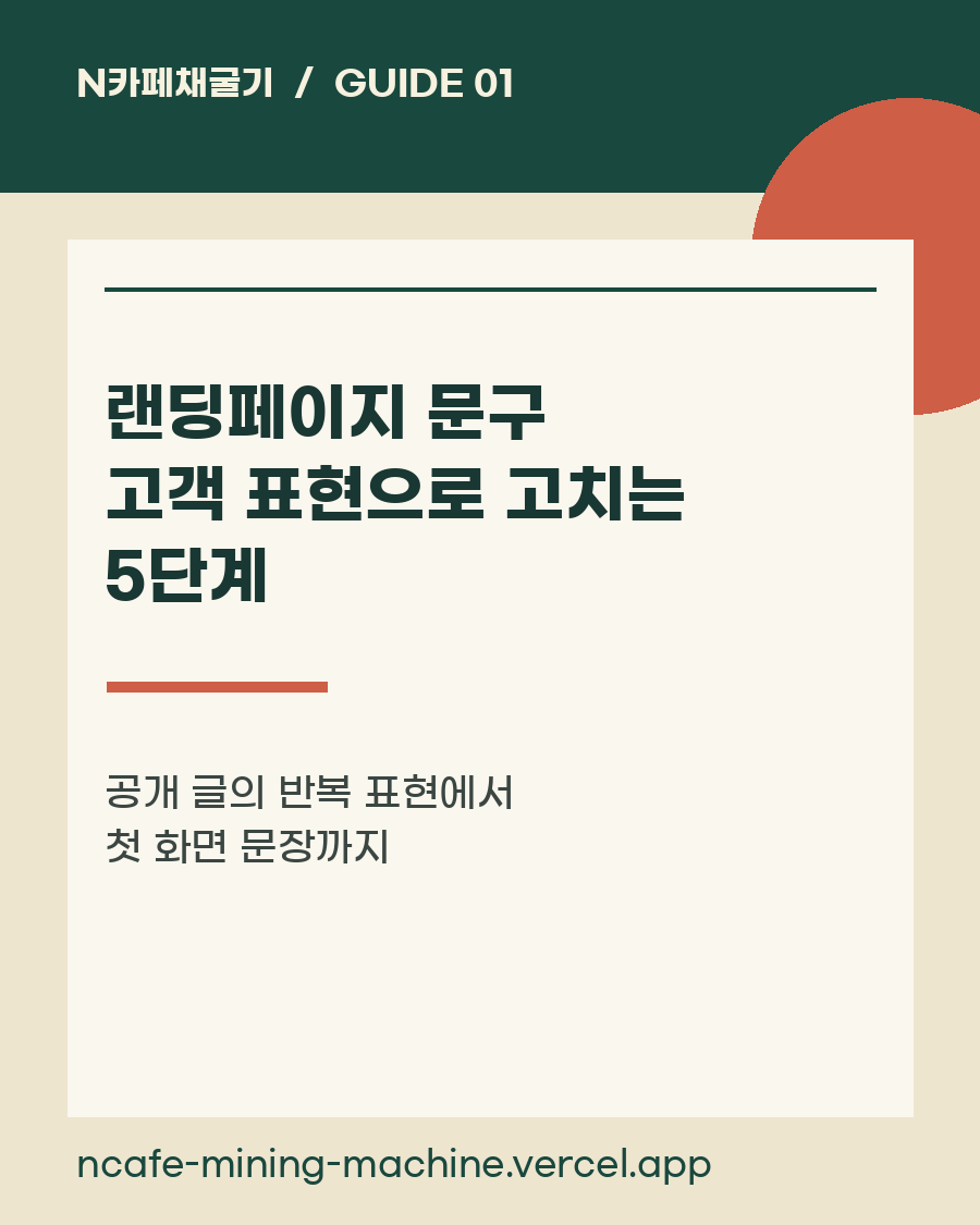 랜딩페이지 문구, 네이버 카페 고객 표현으로 고치는 5단계 대표 이미지