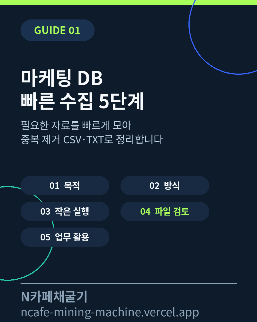 네이버 카페 마케팅 DB를 빠르게 수집하고 CSV로 정리하는 다섯 단계 대표 이미지